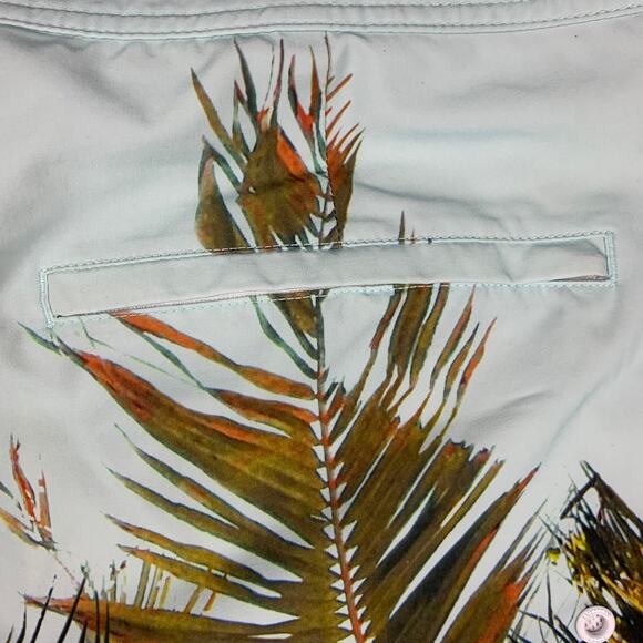 American Eagle Outfitters Swim Trunks Men's XL Board Shorts Blue Green Palms - Picture 9 of 14